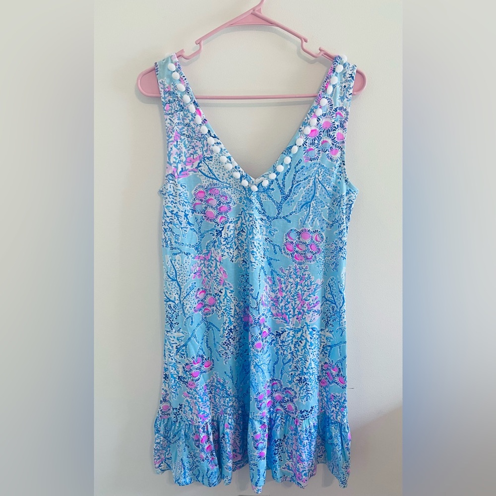Women's Lilly Pulitzer Camilla Dress Blue Ibiza Now You See Me Size S